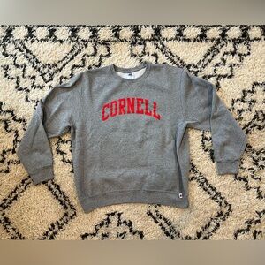Vintage Y2K Russell Athletic Cornell University Crewneck Sweatshirt Gray Size XL